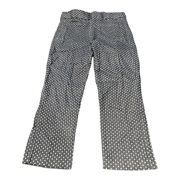 Elle Pants - Elle Blue and White Polka Dot Cropped Pull on Capri Pants Size Small
